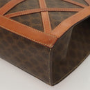 CELINE Macadam Canvas Shoulder Bag PVC Leather Brown Gold Auth 131477-17