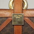 CELINE Macadam Canvas Shoulder Bag PVC Leather Brown Gold Auth 131477-18