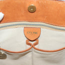 CELINE Macadam Canvas Shoulder Bag PVC Leather Brown Gold Auth 131477-20