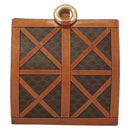 CELINE Macadam Canvas Shoulder Bag PVC Leather Brown Gold Auth 131477-13