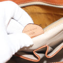 CELINE Macadam Canvas Shoulder Bag PVC Leather Brown Gold Auth 131477-12