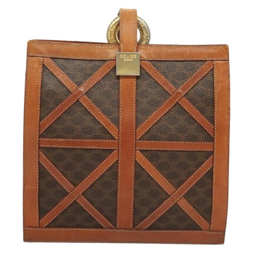 CELINE Macadam Canvas Shoulder Bag PVC Leather Brown Gold Auth 131477 - 0