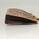 CELINE Macadam Canvas Shoulder Bag PVC Leather Brown Gold Auth 131477-3