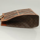 CELINE Macadam Canvas Shoulder Bag PVC Leather Brown Gold Auth 131477-4