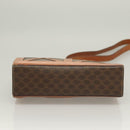 CELINE Macadam Canvas Shoulder Bag PVC Leather Brown Gold Auth 131477-5
