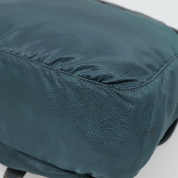 PRADA Shoulder Bag Nylon Green Gold Auth 131481