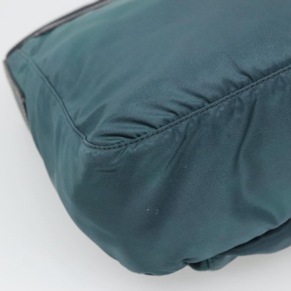 PRADA Shoulder Bag Nylon Green Gold Auth 131481