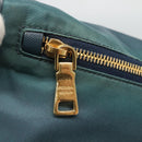PRADA Shoulder Bag Nylon Green Gold Auth 131481-20