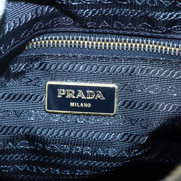 PRADA Shoulder Bag Nylon Green Gold Auth 131481
