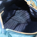 PRADA Shoulder Bag Nylon Green Gold Auth 131481-22