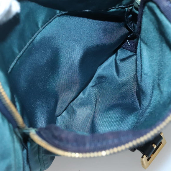 PRADA Shoulder Bag Nylon Green Gold Auth 131481
