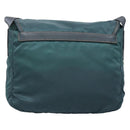 PRADA Shoulder Bag Nylon Green Gold Auth 131481-2