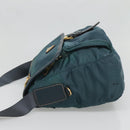 PRADA Shoulder Bag Nylon Green Gold Auth 131481-4