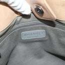 CHANEL Wild Stitch Chain Shoulder Bag Leather Beige CC Auth 131489-19