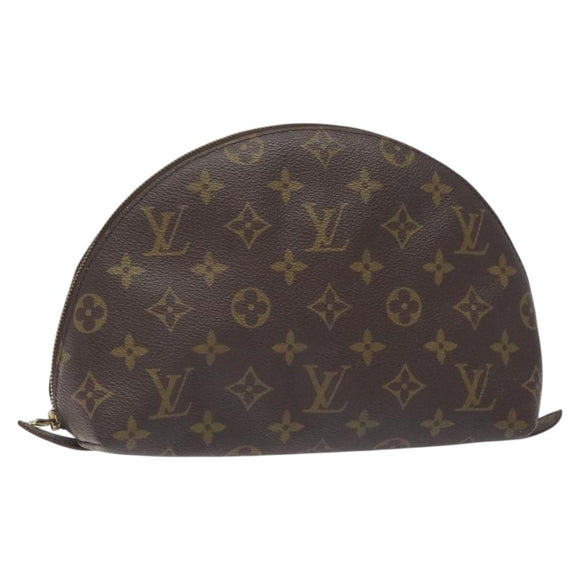 LOUIS VUITTON Monogram Trousse Demi Ronde Cosmetic Pouch M47520 LV Auth 131491