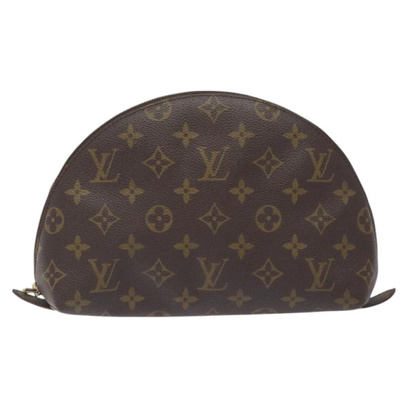 LOUIS VUITTON Monogram Trousse Demi Ronde Cosmetic Pouch M47520 LV Auth 131491