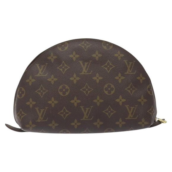 LOUIS VUITTON Monogram Trousse Demi Ronde Cosmetic Pouch M47520 LV Auth 131491