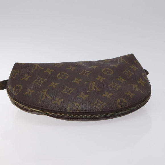 LOUIS VUITTON Monogram Trousse Demi Ronde Cosmetic Pouch M47520 LV Auth 131491