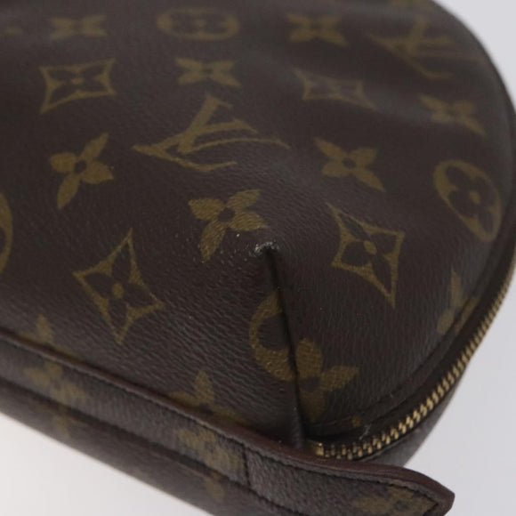 LOUIS VUITTON Monogram Trousse Demi Ronde Cosmetic Pouch M47520 LV Auth 131491