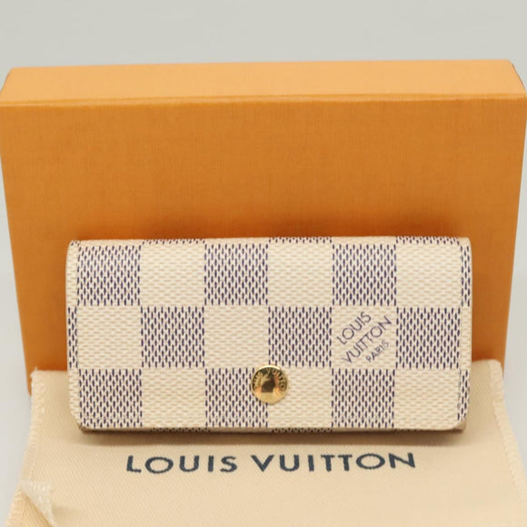 LOUIS VUITTON Damier Azur Multi Cles 4 Key Case N60020 LV Auth 131504
