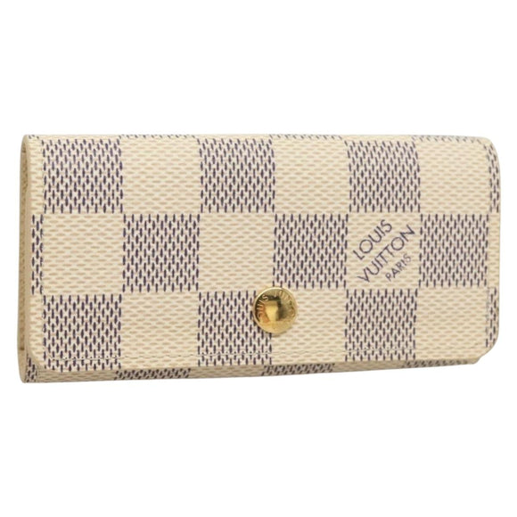 LOUIS VUITTON Damier Azur Multi Cles 4 Key Case N60020 LV Auth 131504