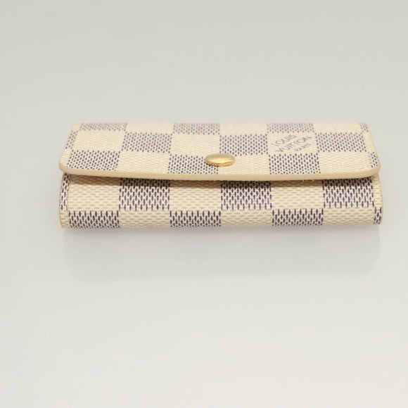 LOUIS VUITTON Damier Azur Multi Cles 4 Key Case N60020 LV Auth 131504
