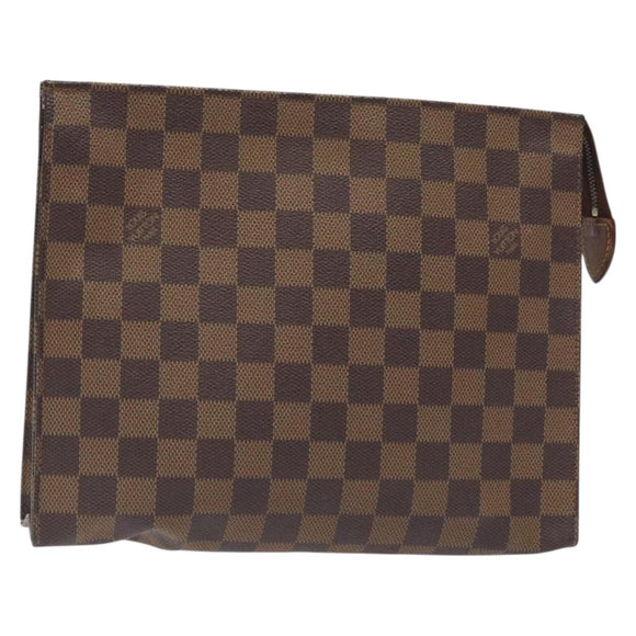 LOUIS VUITTON Damier Ebene Poche Toilette 26 Pouch N47543 LV Auth 131517