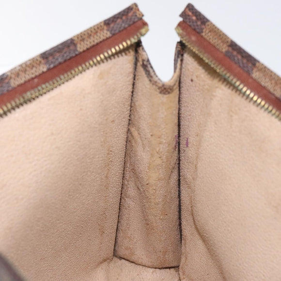 LOUIS VUITTON Damier Ebene Poche Toilette 26 Pouch N47543 LV Auth 131517