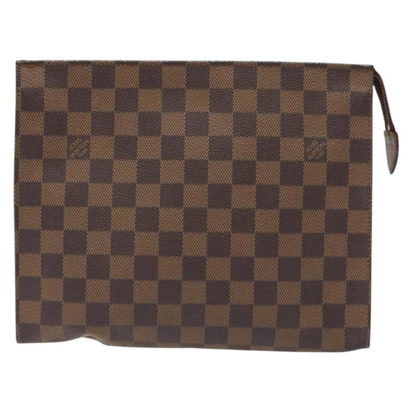 LOUIS VUITTON Damier Ebene Poche Toilette 26 Pouch N47543 LV Auth 131517