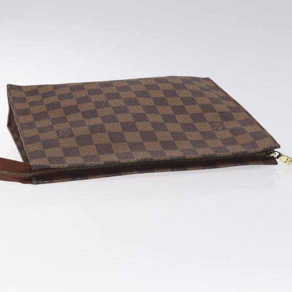 LOUIS VUITTON Damier Ebene Poche Toilette 26 Pouch N47543 LV Auth 131517