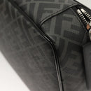 FENDI Zucca Canvas Clutch Bag Outlet Black Gray Auth 131527-16