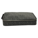 FENDI Zucca Canvas Clutch Bag Outlet Black Gray Auth 131527-13