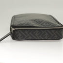 FENDI Zucca Canvas Clutch Bag Outlet Black Gray Auth 131527-4