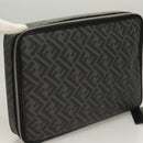 FENDI Zucca Canvas Clutch Bag Outlet Black Gray Auth 131527-5