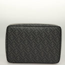 FENDI Zucca Canvas Clutch Bag Outlet Black Gray Auth 131527-6