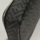 FENDI Zucca Canvas Clutch Bag Outlet Black Gray Auth 131527-7