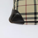 BURBERRY Nova Check Shoulder Bag Canvas Beige Silver Auth 131533-16