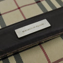 BURBERRY Nova Check Shoulder Bag Canvas Beige Silver Auth 131533-9