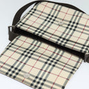 BURBERRY Nova Check Shoulder Bag Canvas Beige Silver Auth 131533-10