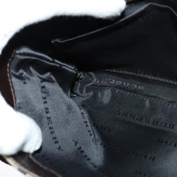 BURBERRY Nova Check Shoulder Bag Canvas Beige Silver Auth 131533