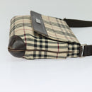 BURBERRY Nova Check Shoulder Bag Canvas Beige Silver Auth 131533-4