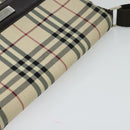 BURBERRY Nova Check Shoulder Bag Canvas Beige Silver Auth 131533-6