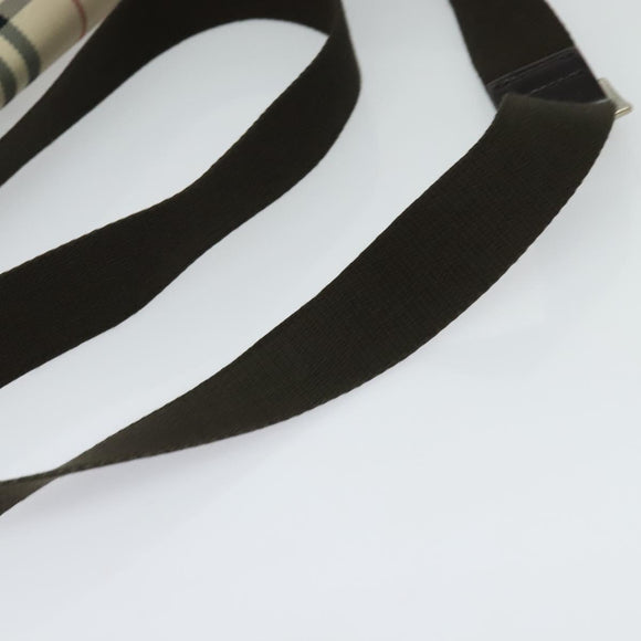 BURBERRY Nova Check Shoulder Bag Canvas Beige Silver Auth 131533