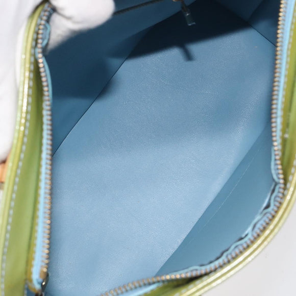 LOUIS VUITTON Monogram Vernis Houston Hand Bag Baby Blue M91005 LV Auth 131537