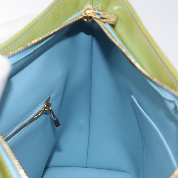 LOUIS VUITTON Monogram Vernis Houston Hand Bag Baby Blue M91005 LV Auth 131537