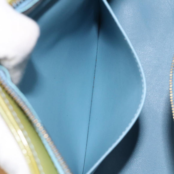 LOUIS VUITTON Monogram Vernis Houston Hand Bag Baby Blue M91005 LV Auth 131537