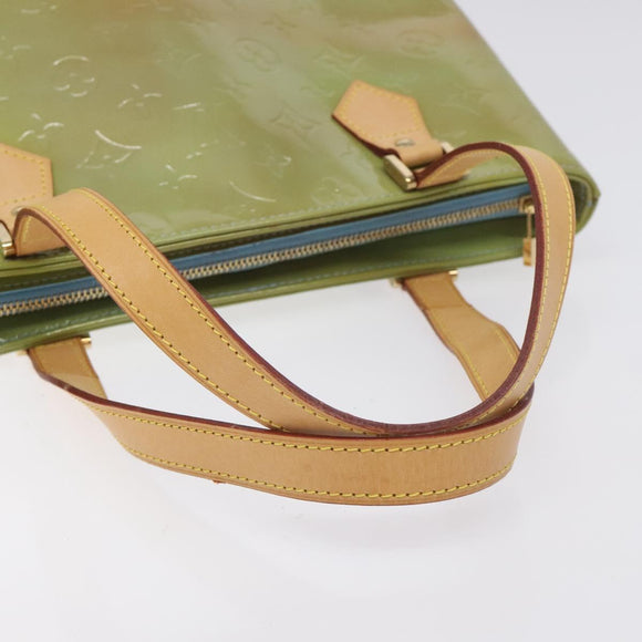 LOUIS VUITTON Monogram Vernis Houston Hand Bag Baby Blue M91005 LV Auth 131537