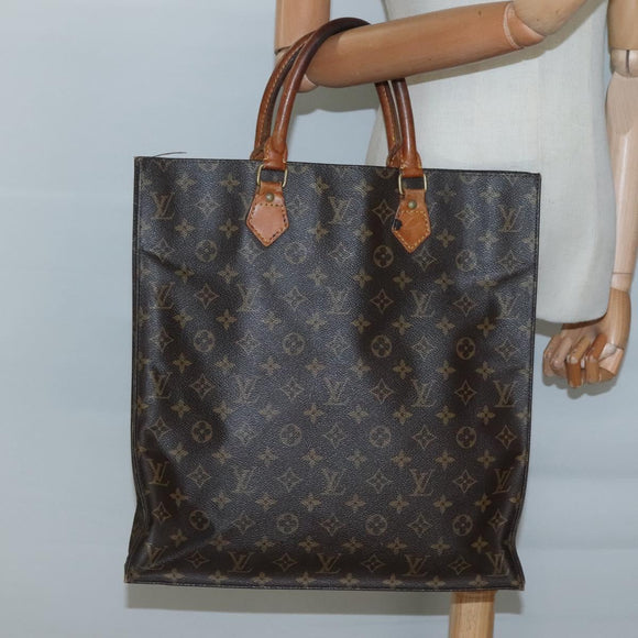 LOUIS VUITTON Monogram Sac Plat Hand Bag M51140 LV Auth 131541