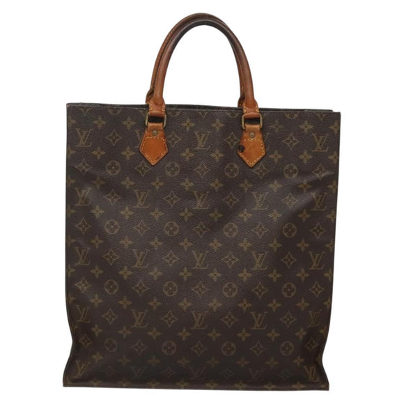 LOUIS VUITTON Monogram Sac Plat Hand Bag M51140 LV Auth 131541