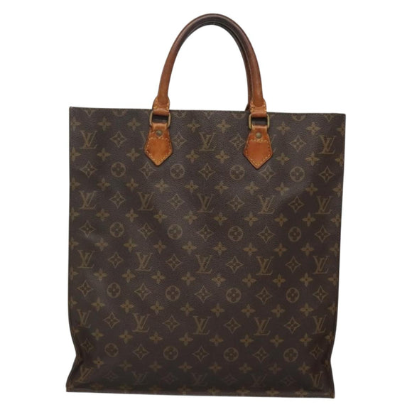 LOUIS VUITTON Monogram Sac Plat Hand Bag M51140 LV Auth 131541